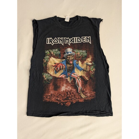 Iron Maiden Men’s Black T Shirt 2016 The Book Of Souls Tour Concert Large Eddie - Picture 1 of 7